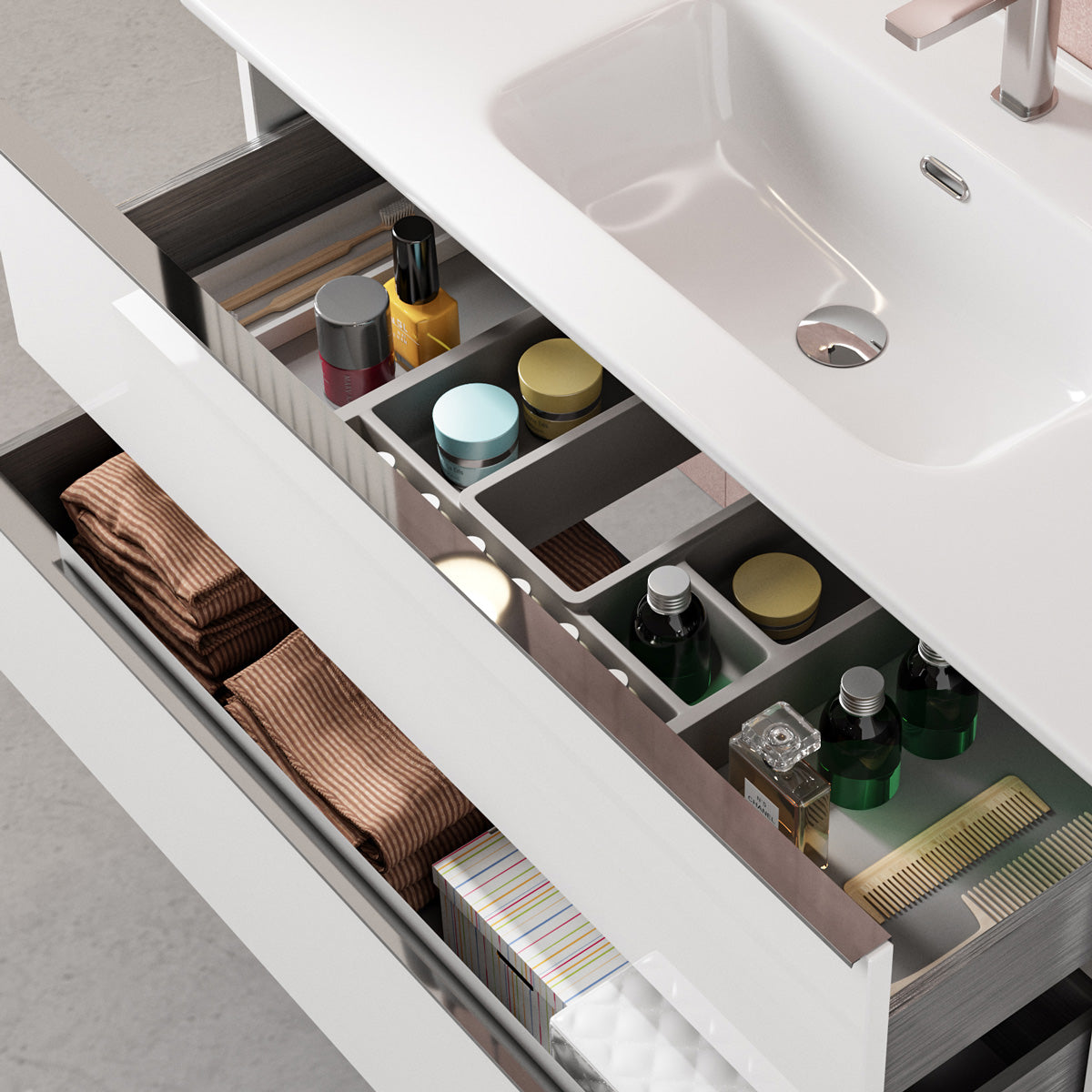 Kommod & Tvättställ 60 cm Tenfors Harmoni Grå Matt