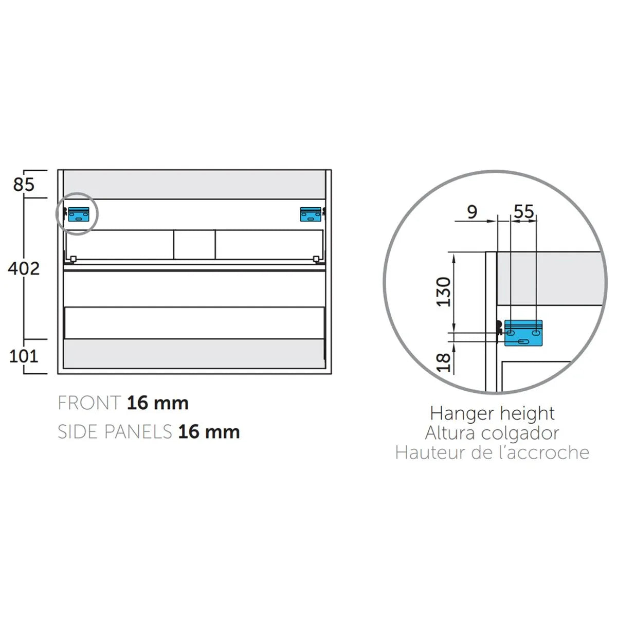 Kommod & Tvättställ 60 cm Tenfors Nordlig Beige Mink