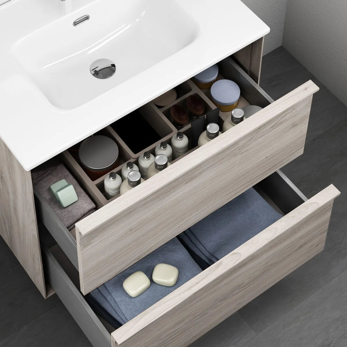 Kommod & Tvättställ 60 cm Tenfors Nordlig Grå Furu