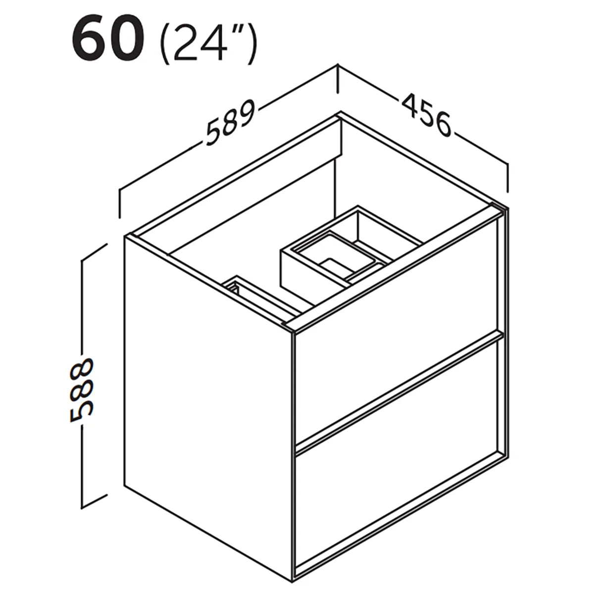 Kommod & Tvättställ 60 cm Tenfors Nordlig Grå Furu