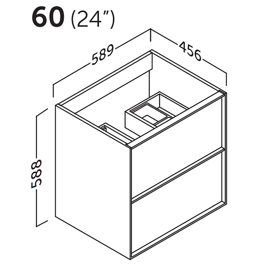 Kommod & Tvättställ 60 cm Tenfors Viken Grå Matt