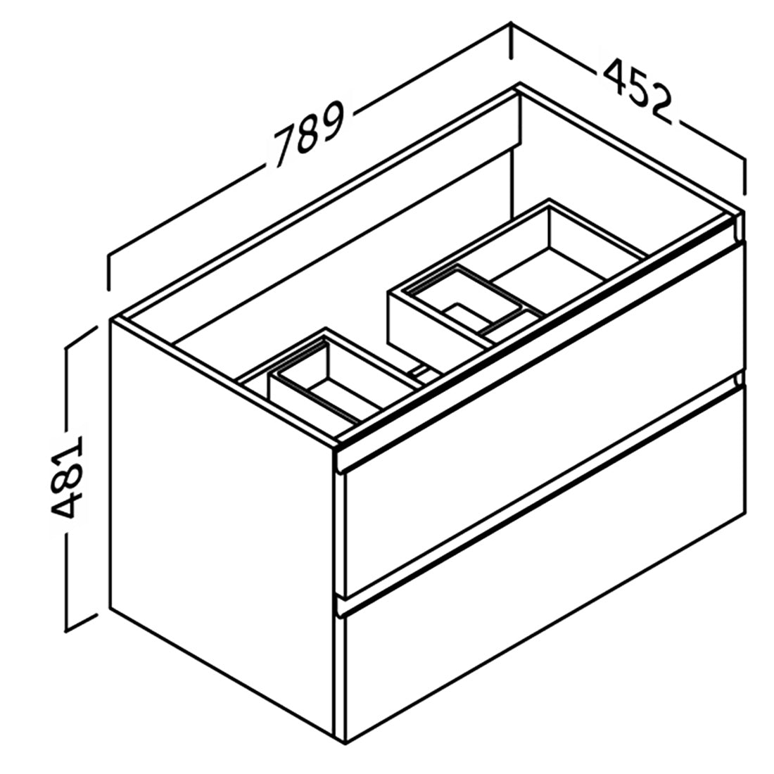 Kommod & Tvättställ 80 cm Tenfors Norrvik Vit Matt