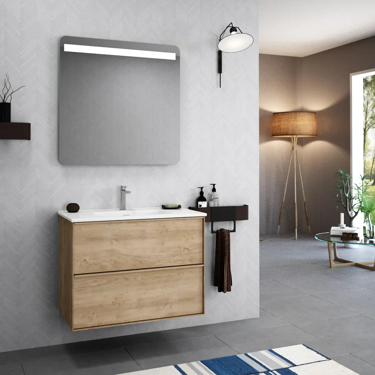 Kommod & Tvättställ 80 cm Tenfors Nordlig Ek