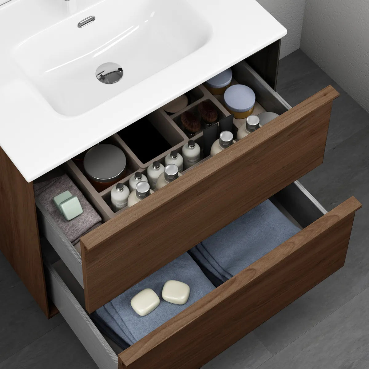 Kommod & Tvättställ 80 cm Tenfors Nordlig Valnöt