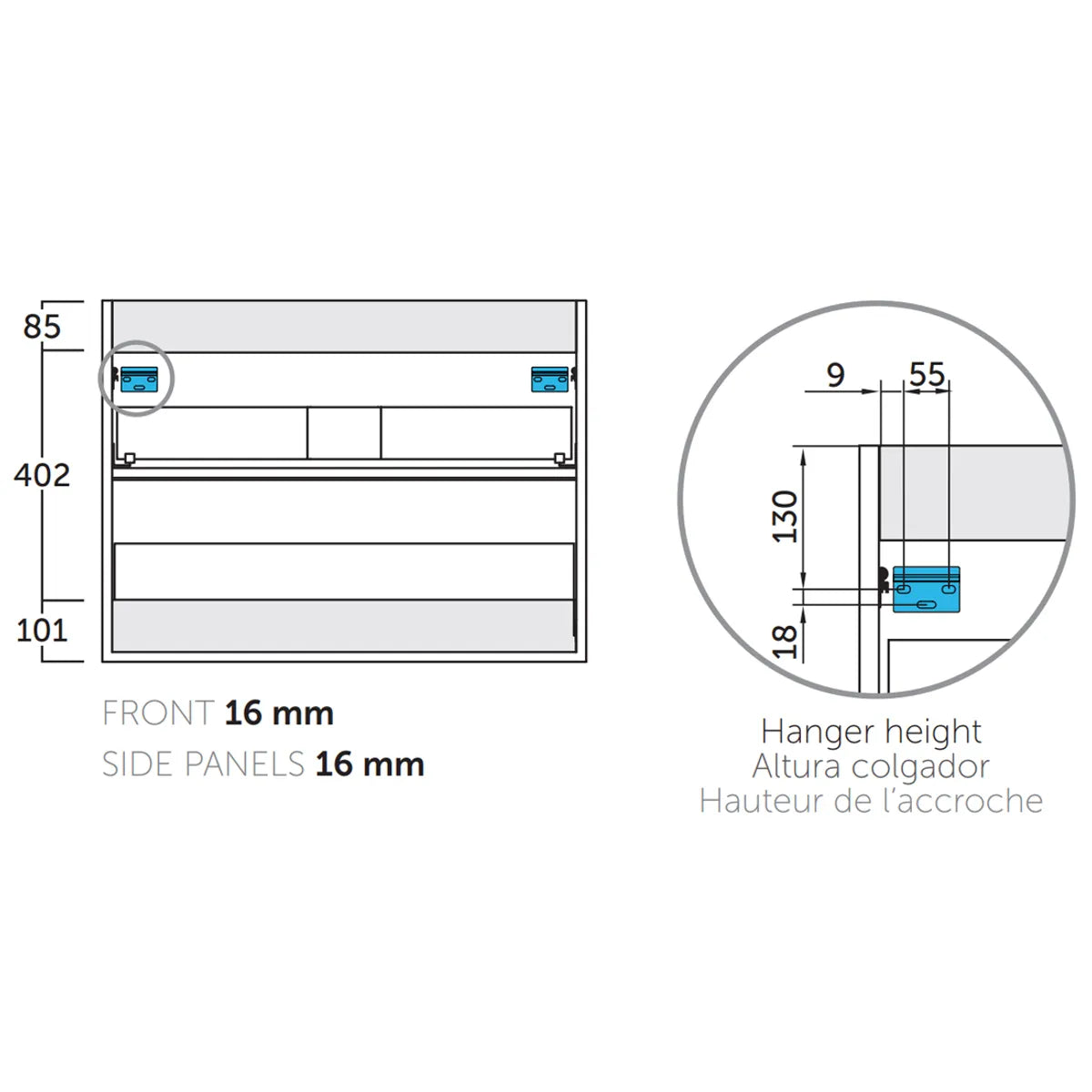 Kommod & Tvättställ 80 cm Tenfors Nordlig Valnöt
