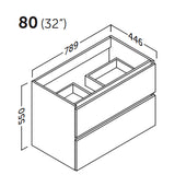 Kommod & Tvättställ 80 cm Tenfors Viken Grå Matt