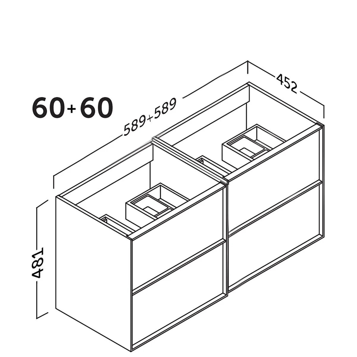 Kommod & Tvättställ 120 cm Tenfors Norrvik Ek 4 lådor