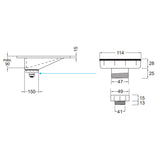 Tvättställ Solid Surface Tenfors Flow 120 cm Svart Matt