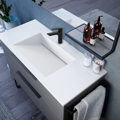 Tvättställ Solid Surface Tenfors Flow 80 cm Vit Matt