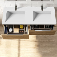 Tvättställ Solid Surface Tenfors Flow 120 cm Vit Matt