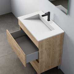 Tvättställ Solid Surface Tenfors Flow 60 cm Vit Matt