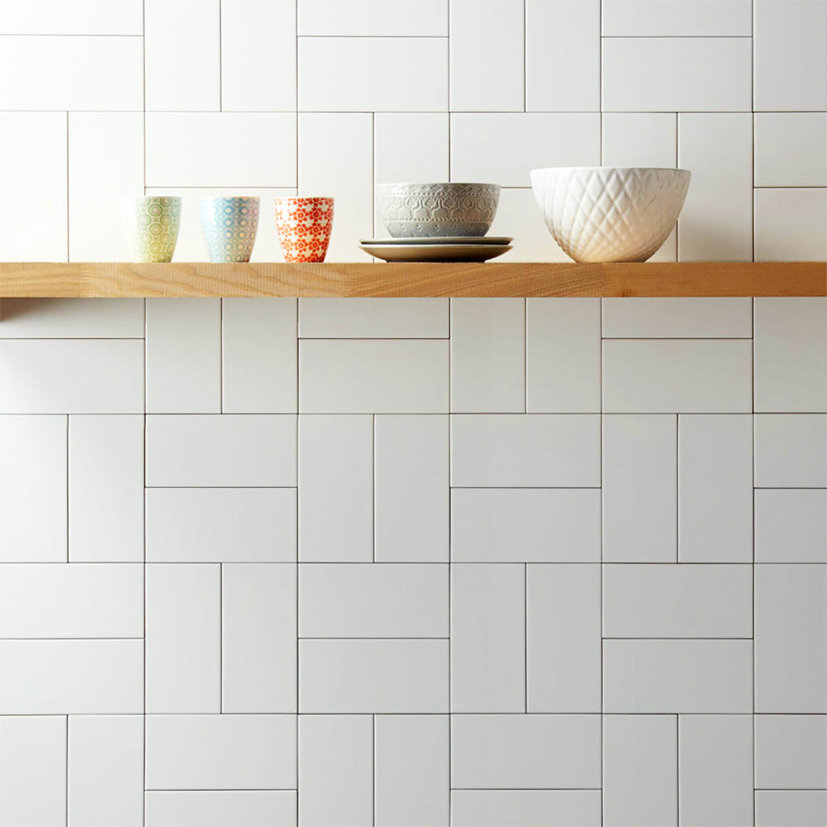 Kakel Vit Slät Matt 10x30