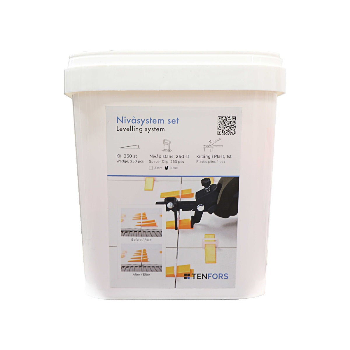 Tenfors Nivåsystem Set 3mm fog, 250st